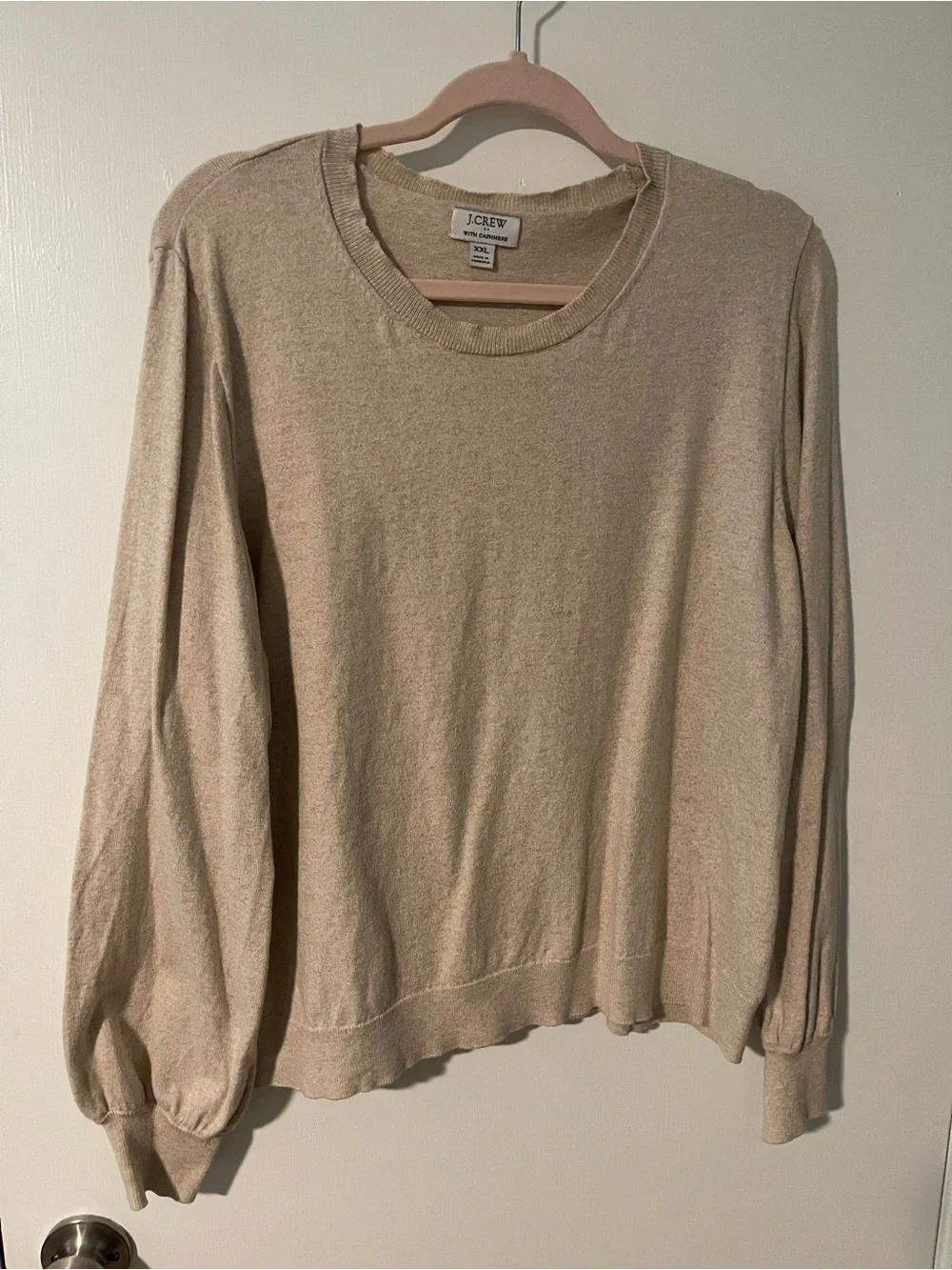J. Crew Men’s Crewneck Sweater in Light Beige